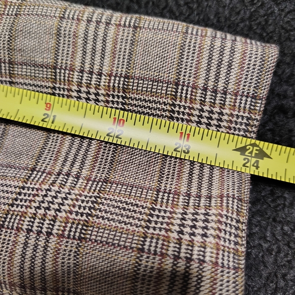 Tommy Hilfiger Brown Plaid Houndstooth Blazer Elbow Patch Academia Womens Size 6 - Picture 11 of 13